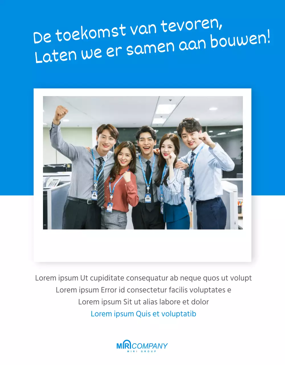 Blauw en geel inleidend bedrijfsnieuwsbrief webzine