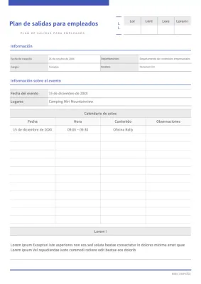 Planificador de picnic de líneas sencillas en azul marino y negro