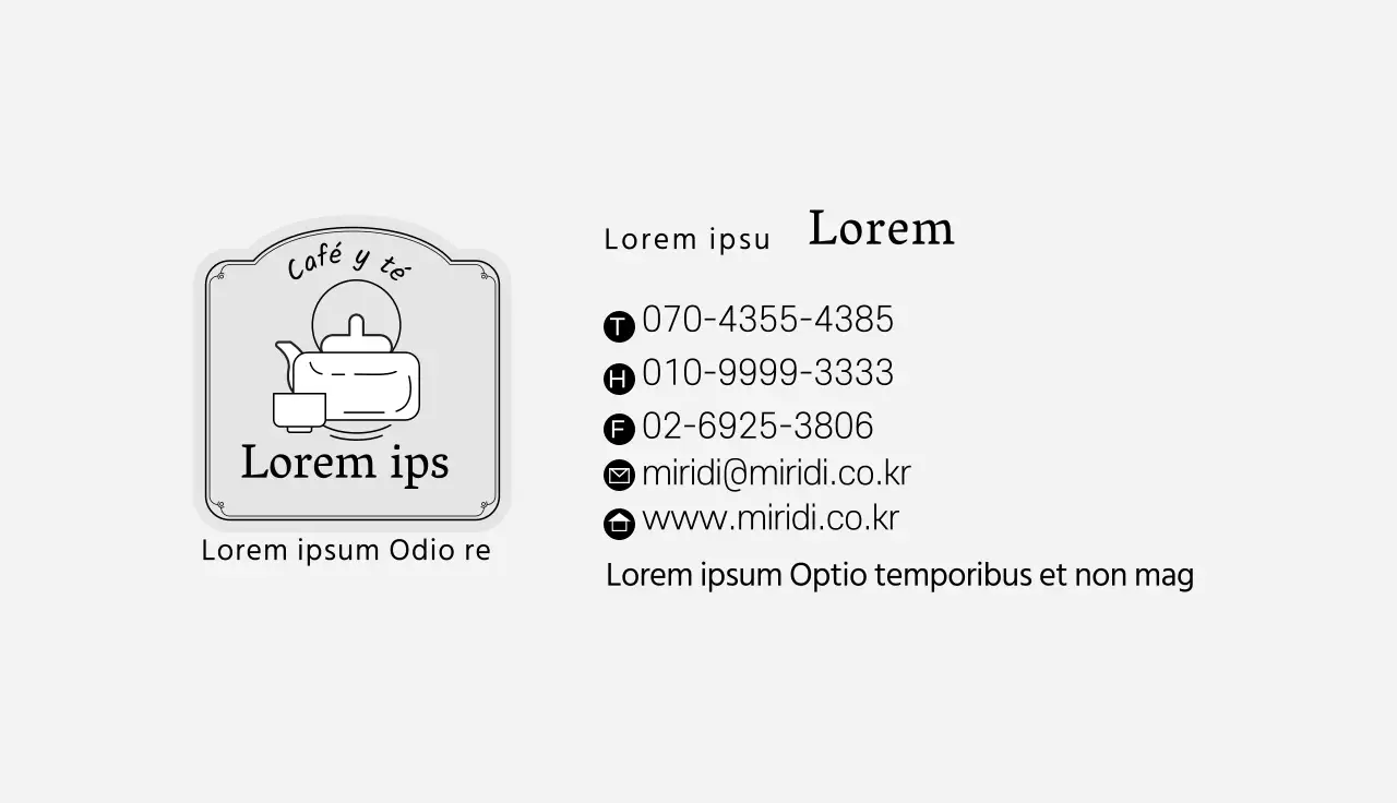 Gris ilustración logotipo café té tarjeta de visita