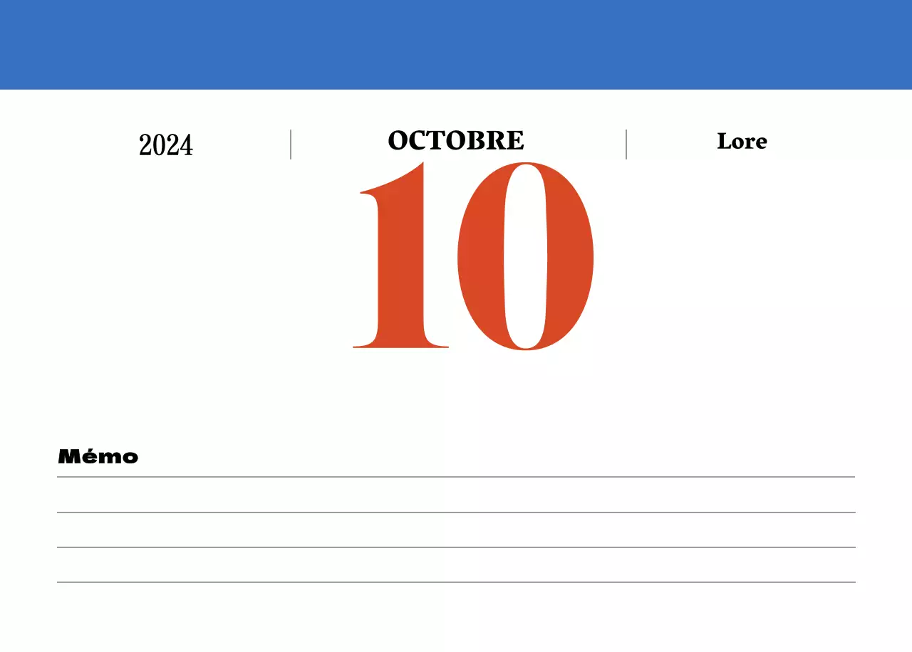 Calendrier rétro conceptuel de la nostalgie en rouge et bleu