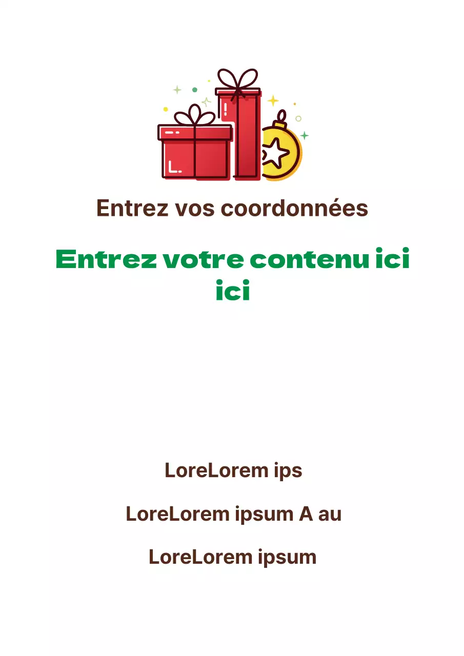 Annonce simple d'un anniversaire avec illustration d'un cadeau de Noël vert