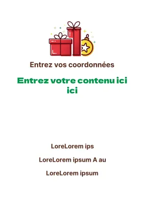 Annonce simple d'un anniversaire avec illustration d'un cadeau de Noël vert