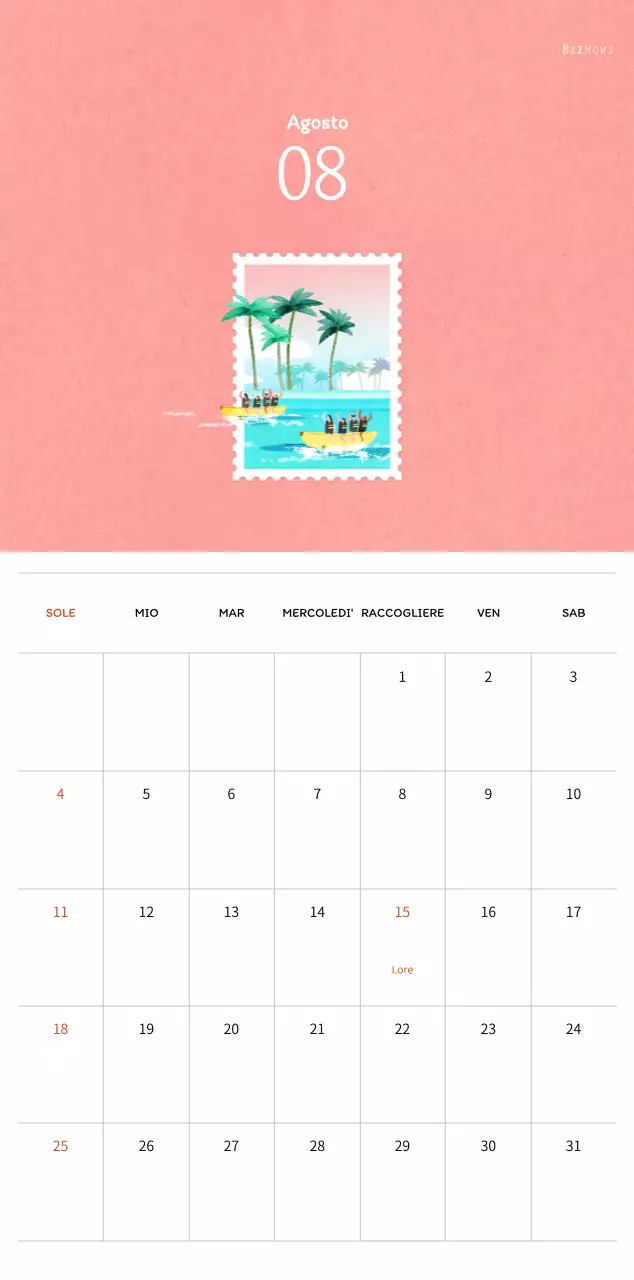 Illustrazioni di francobolli con un concetto caldo