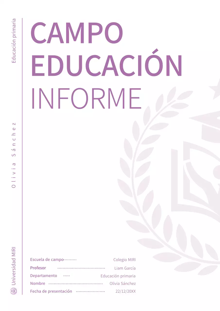 Un sencillo informe conceptual en morado