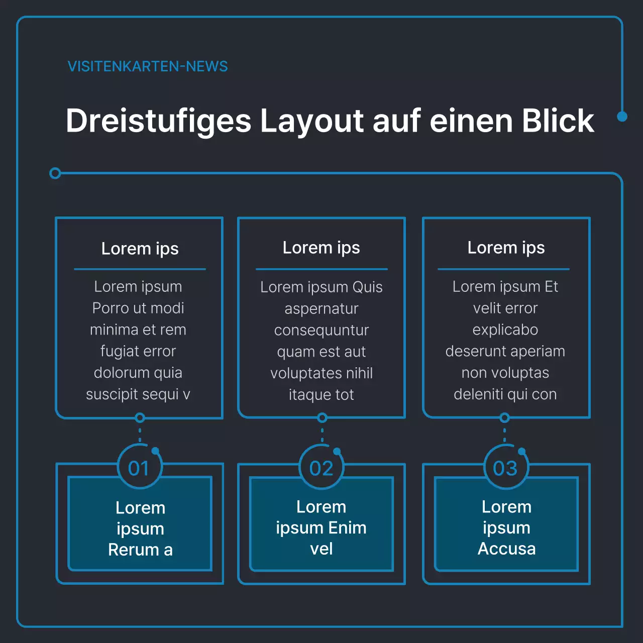 Einfache geometrische Formen in Schwarz und Blau für Unternehmen