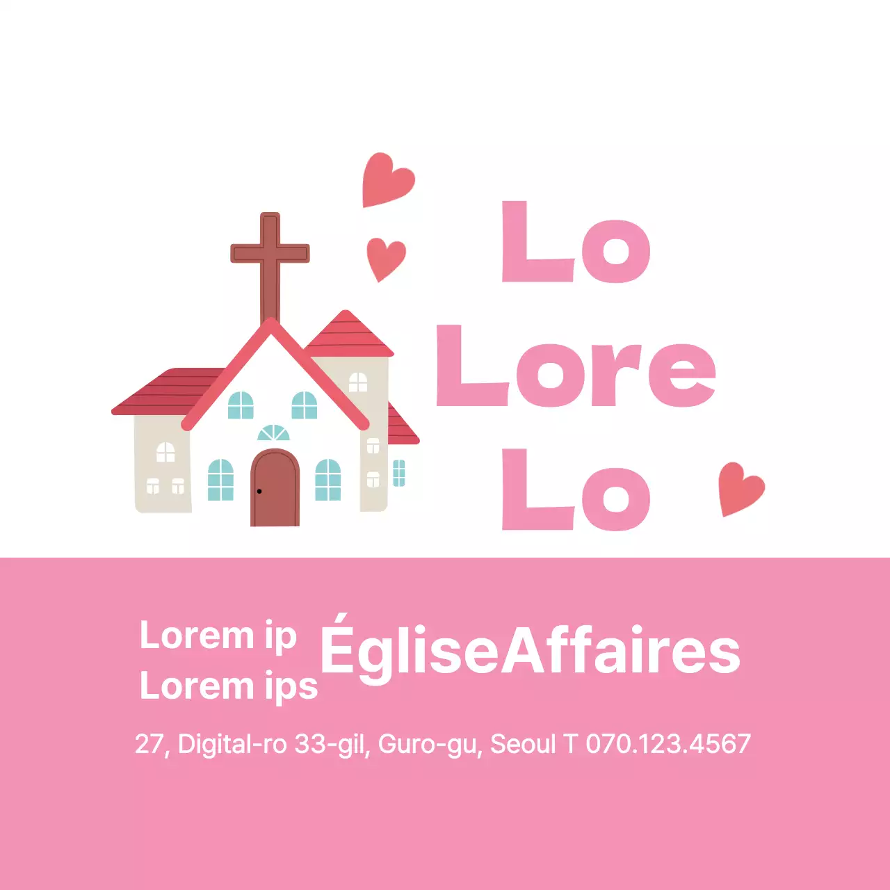 Illustration simple rose église