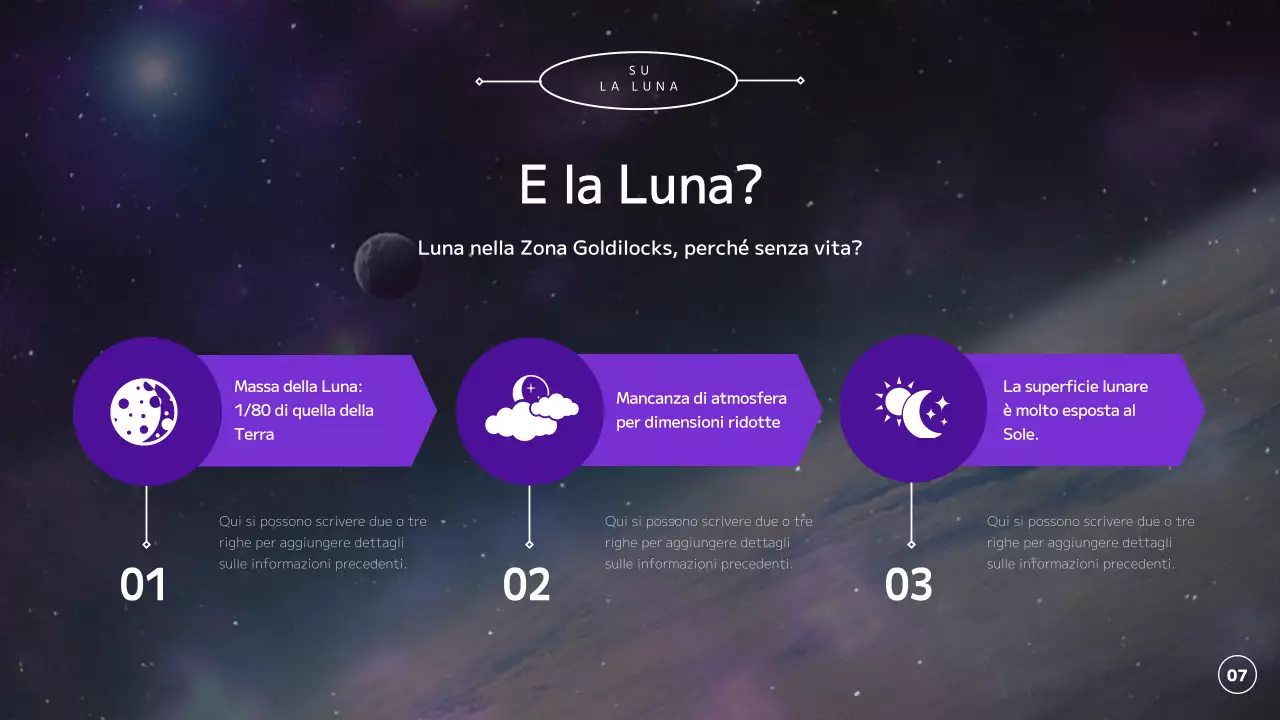 Esplorare l'universo, i pianeti e la terra in viola e nero