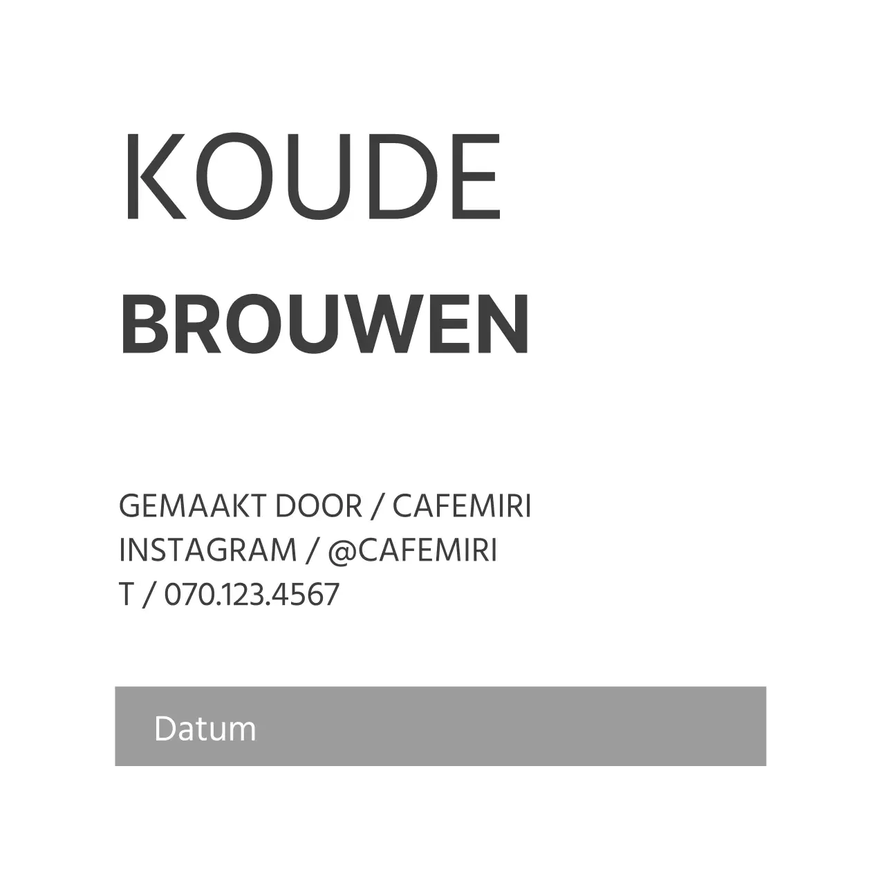 Witte Eenvoudige Tekst Koffie