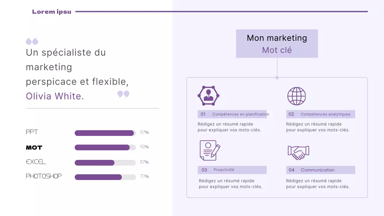 Un portefeuille de conception marketing propre