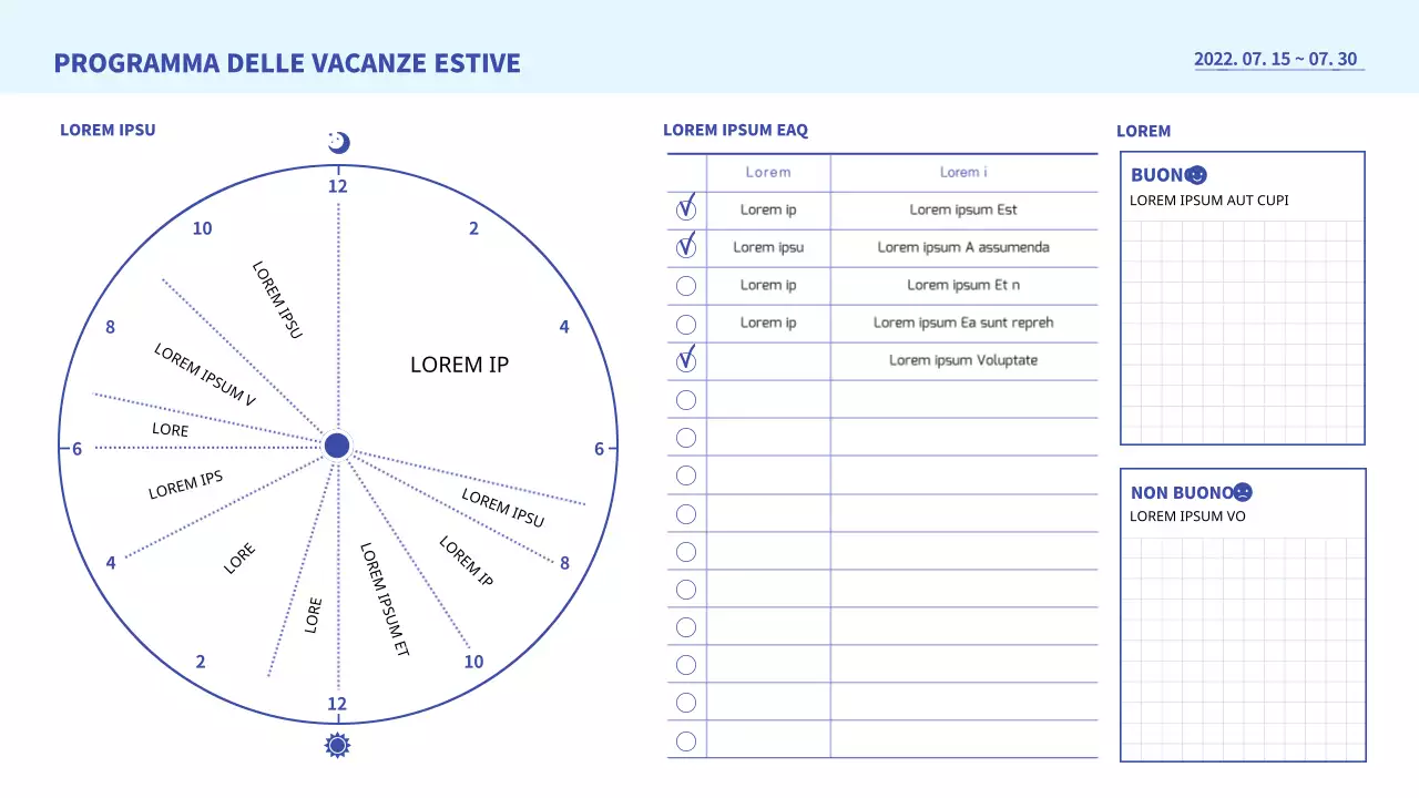 Semplice agenda giornaliera