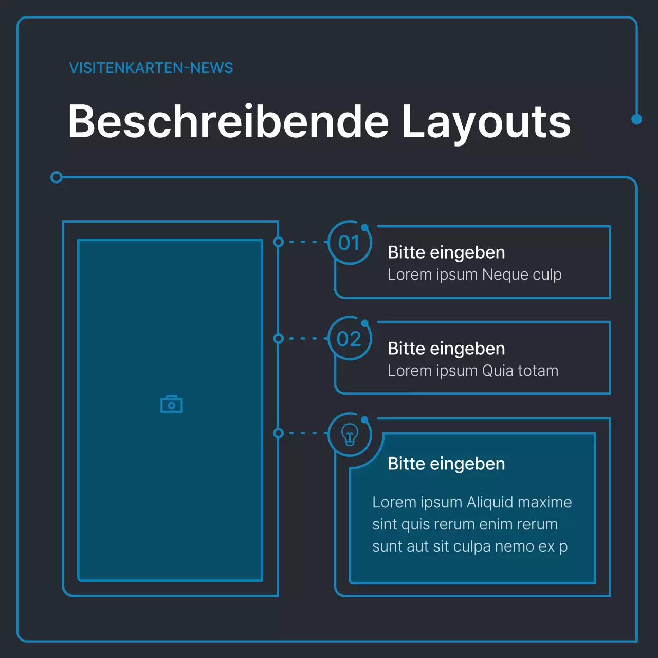 Einfache geometrische Formen in Schwarz und Blau für Unternehmen