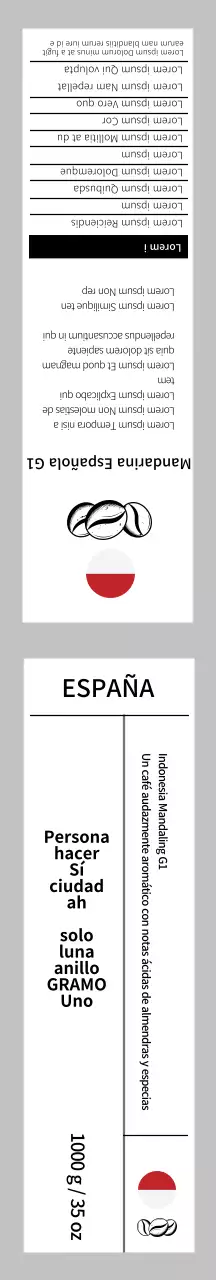 Embalaje de regalo de granos de café grises