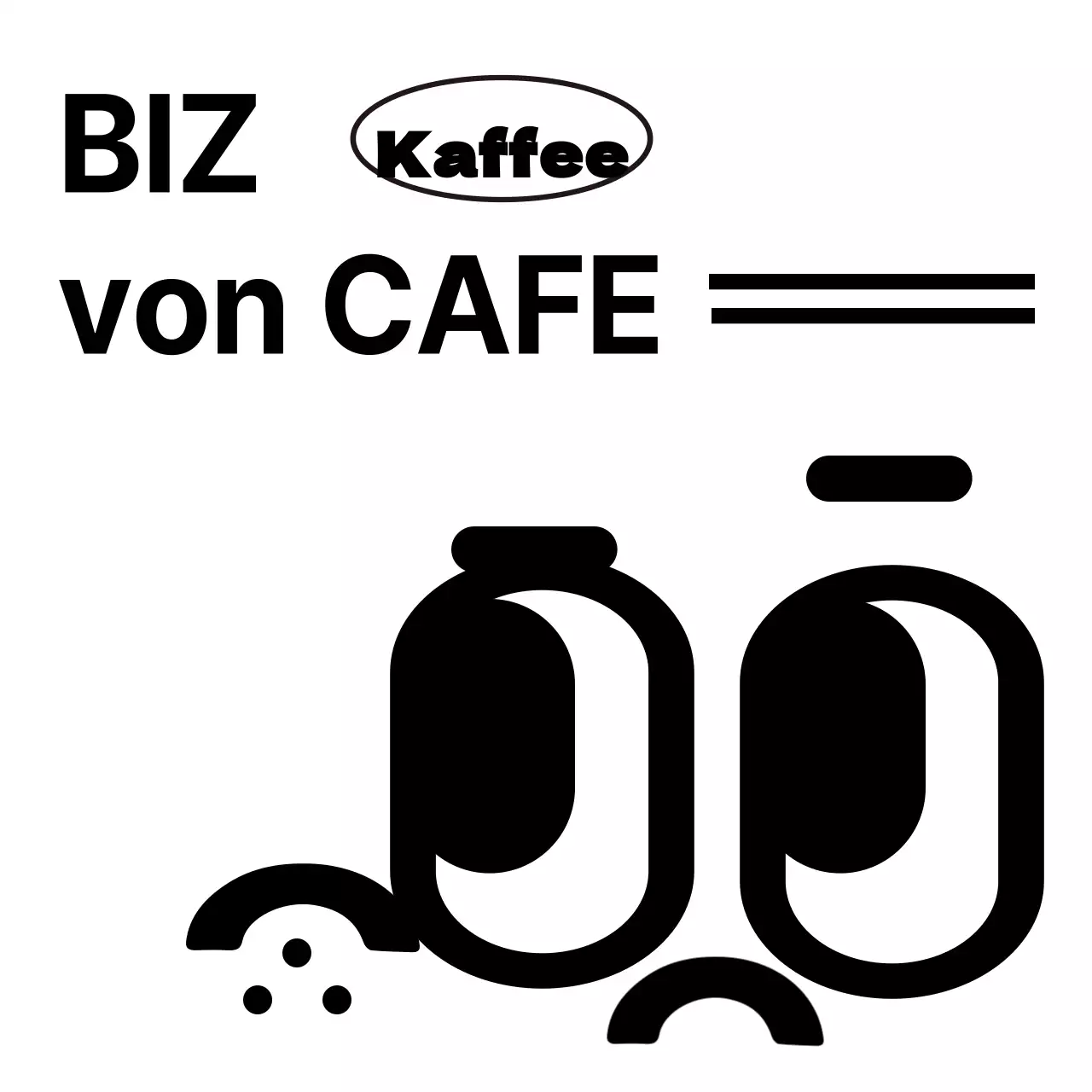Einfache, niedliche Illustration und Text-Logo-Kombination in schwarzem Stil Cafe