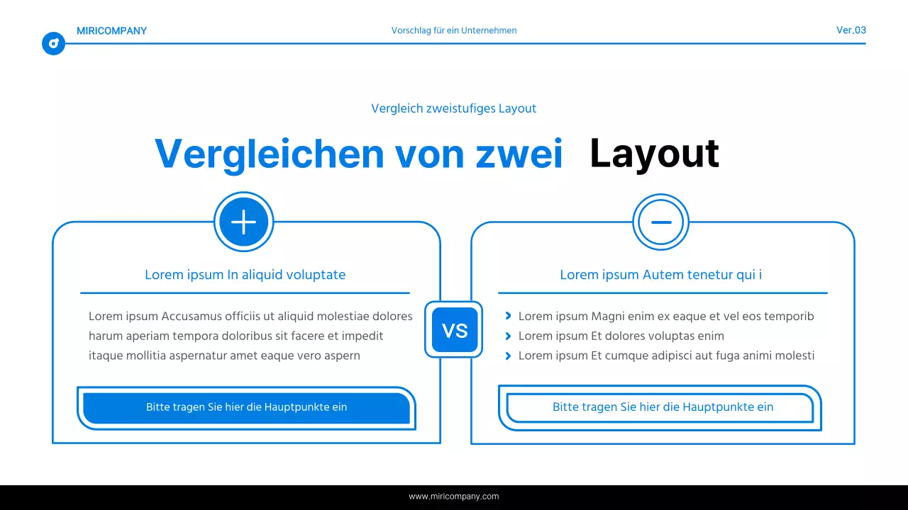 Einfacher Bericht mit blauer und weißer Texthervorhebung