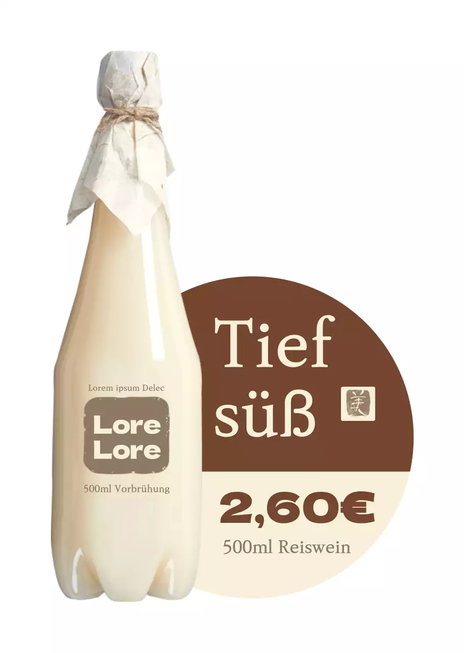 Traditioneller Reiswein in Beige und Braun