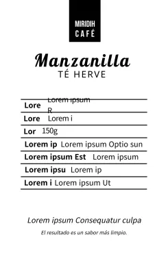 Etiquetas alimentarias limpias de línea blanca
