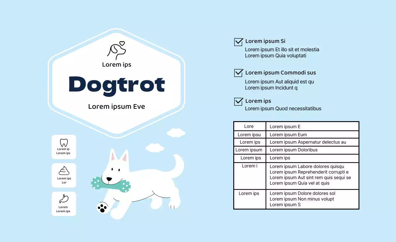 Etiquette de gomme dentaire illustrée bleu clair