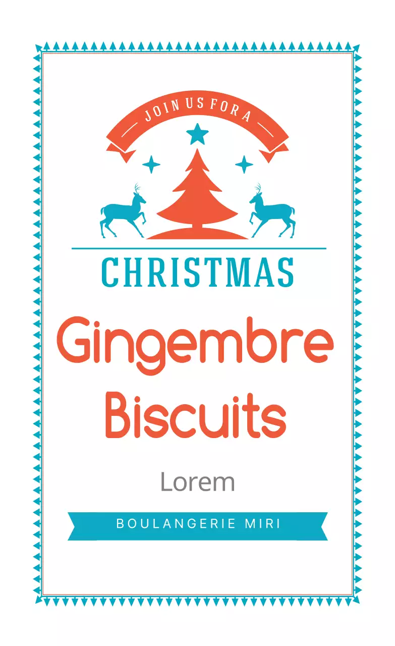 Étiquettes de boulangerie de Noël illustrées orange ciel
