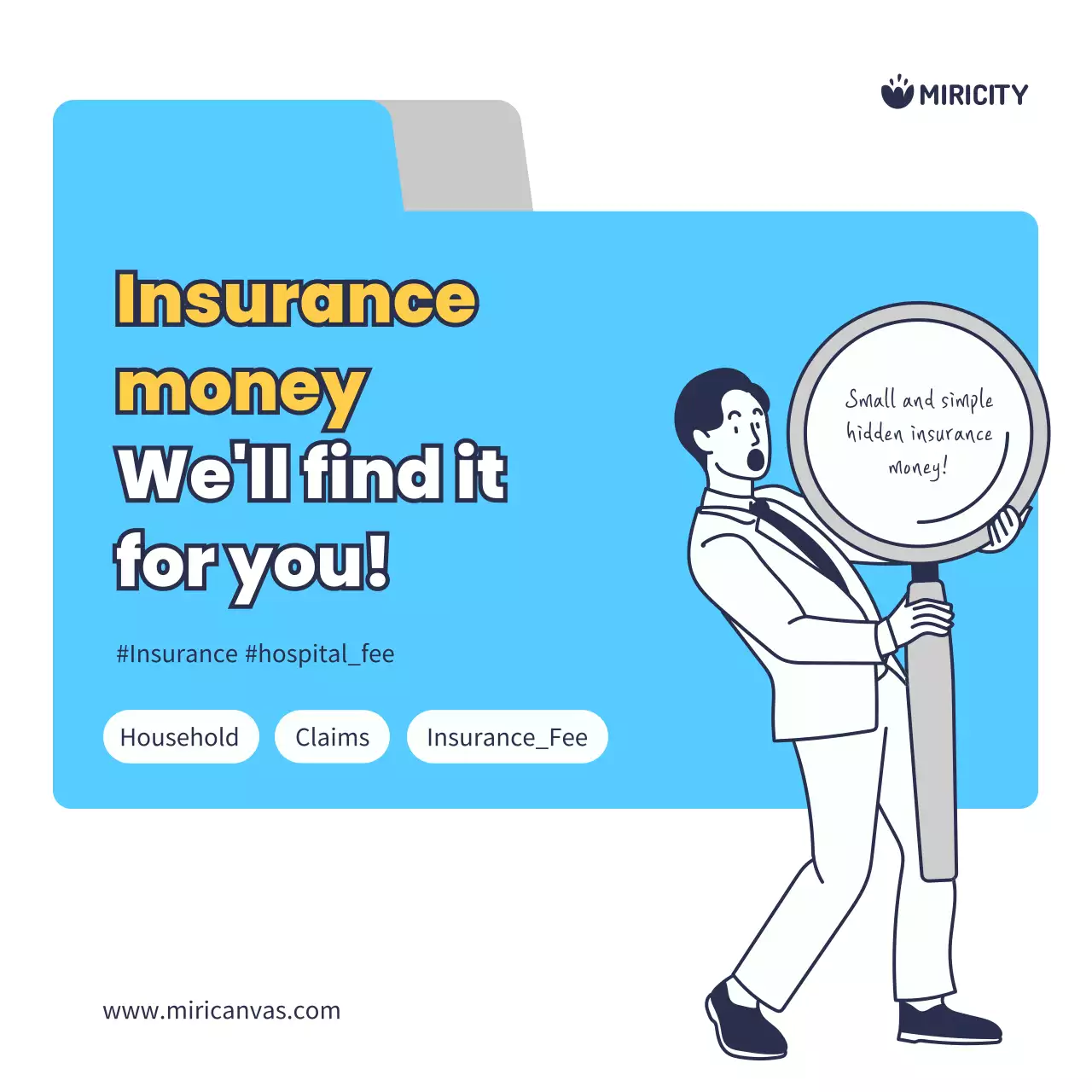 Blue Simple Insurance Promotion Social Media Post