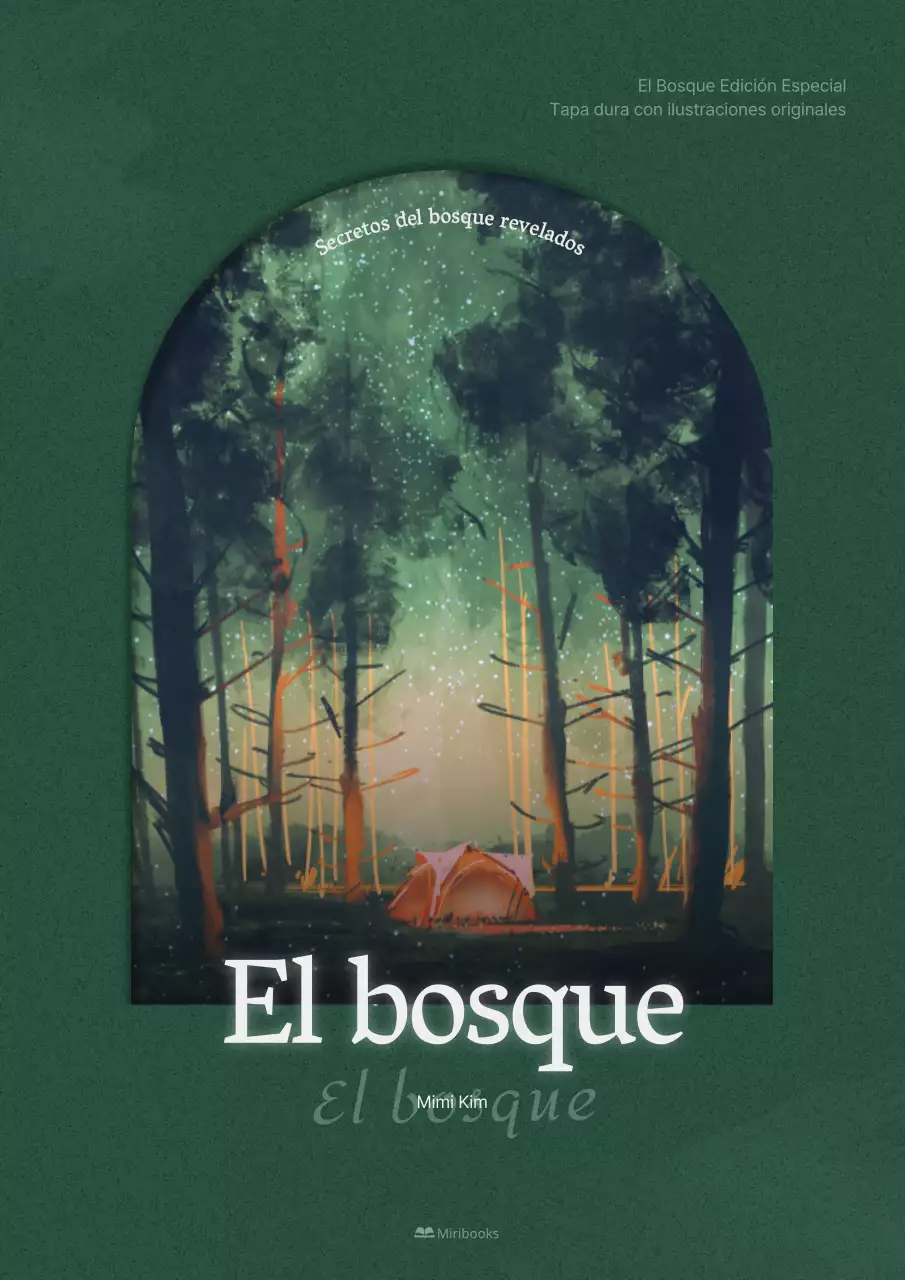 Una cubierta de novela conceptual de ensueño en verde oscuro