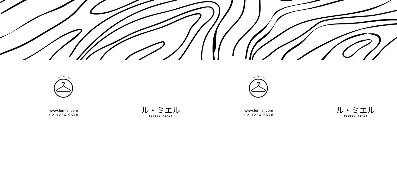 シンプルで感性的なスタイルの服屋さんのロゴの宣伝と情報案内