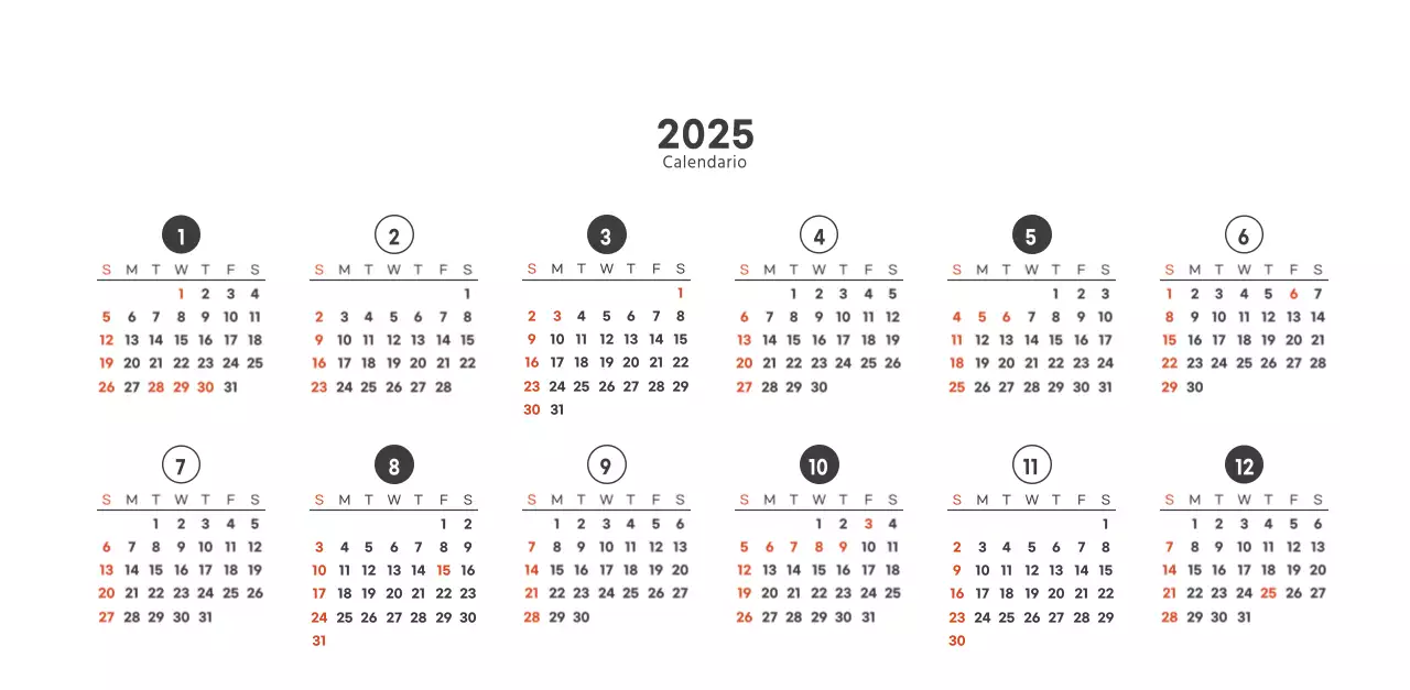 Calendario del caffè semplice e moderno