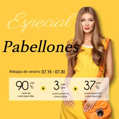 Promocione las rebajas de verano de moda amarilla