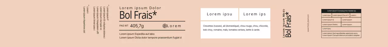 Étiquettes d'emballage pour salade beige et soignée