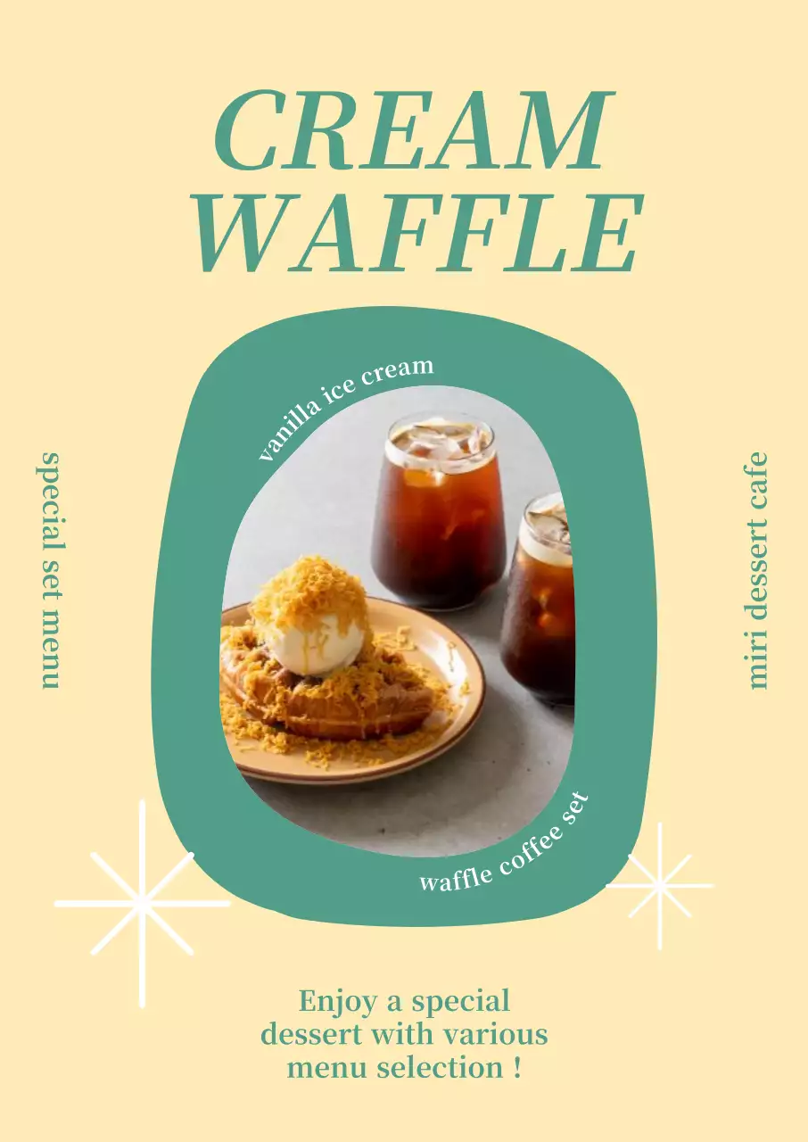 ミント型の中にメニュー写真が入ったポスター。