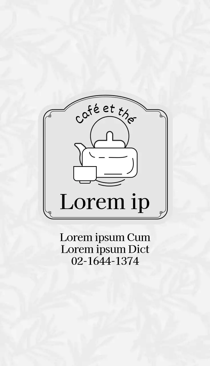 Illustration grise logo café thé carte de visite