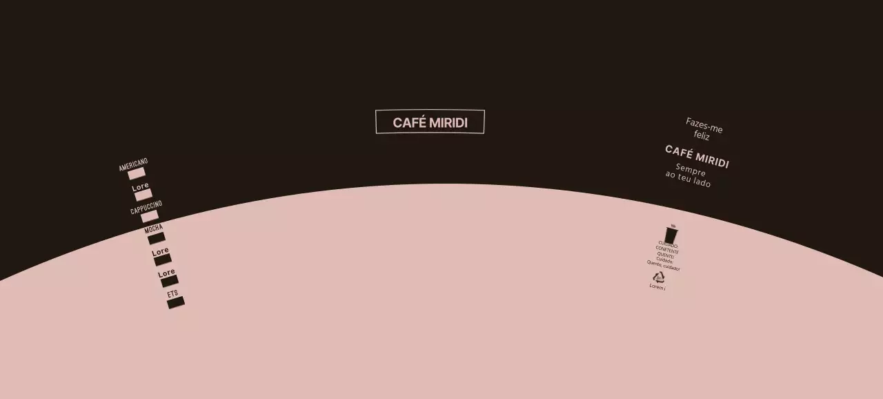Café com símbolos pretos e cor-de-rosa