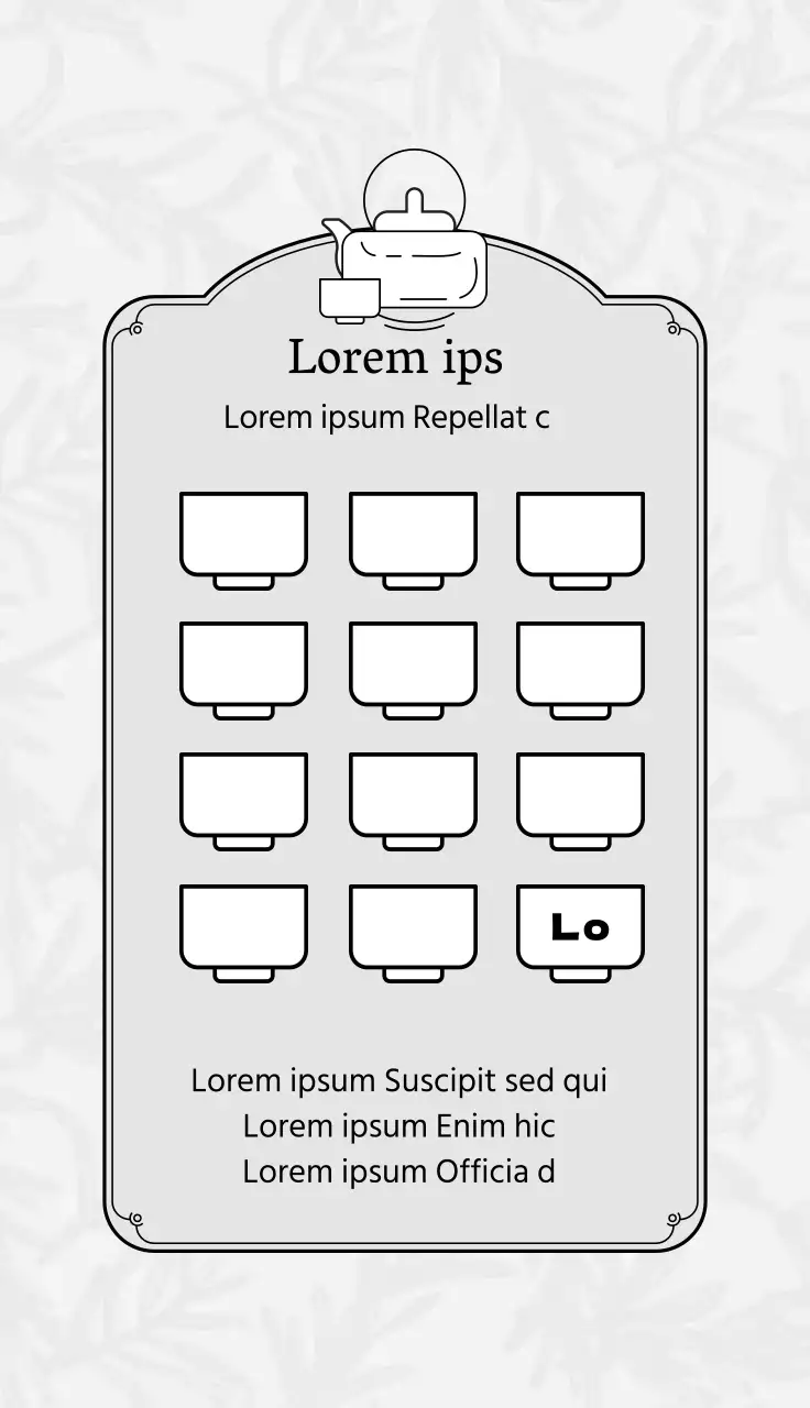 Grey illustration logo cafe tee gutschein