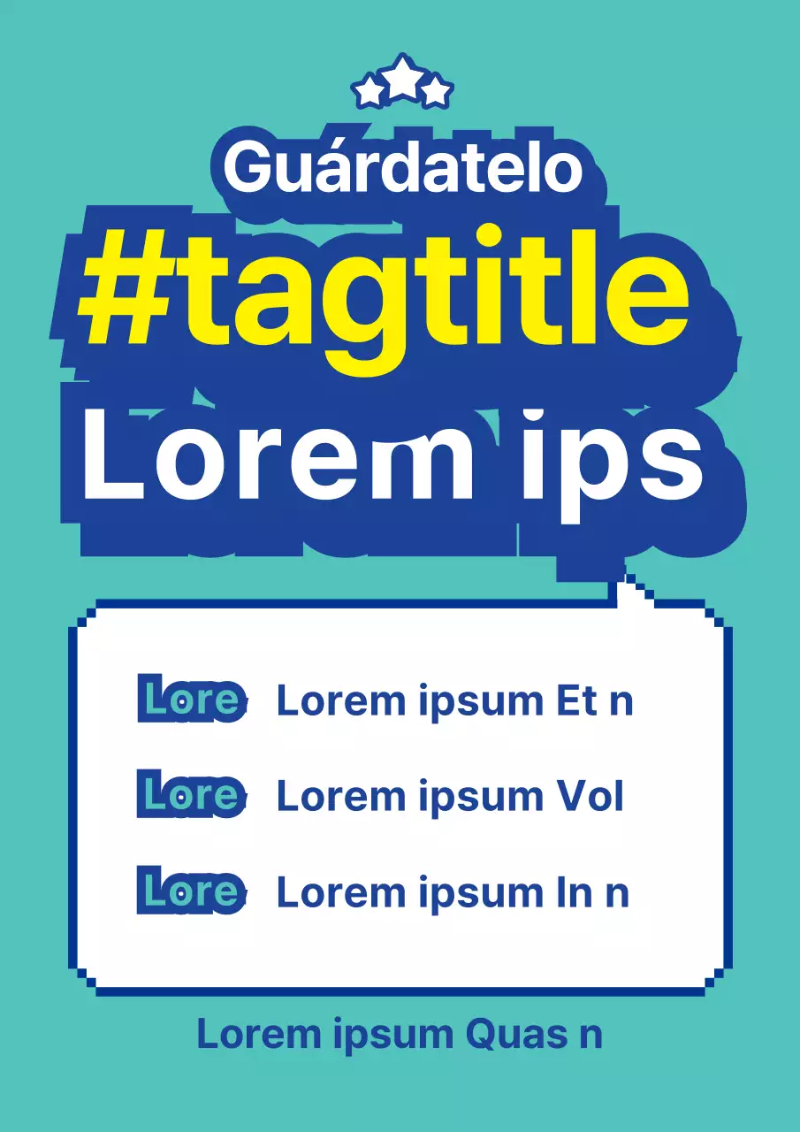 Promoción pixelada de la apertura de un restaurante con bocadillos turquesa y azul.