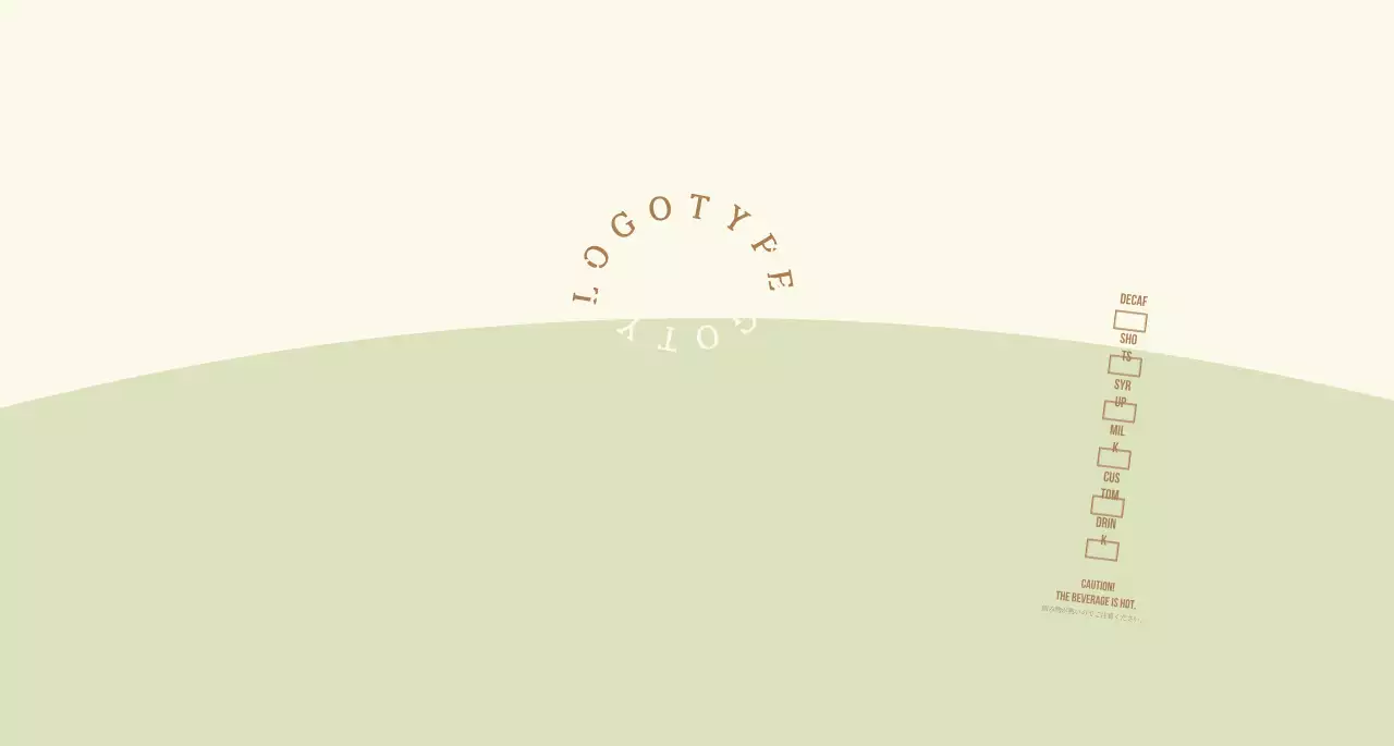 ライトグリーンとライトイエローのシンプルなコンセプトのロゴタイプ カフェ用