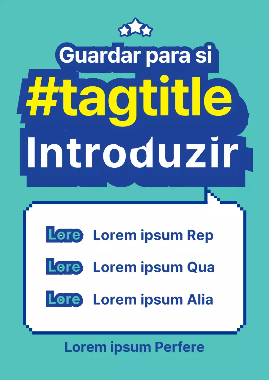 Uma promoção de evento de abertura de restaurante pixelizada com balões de fala turquesa e azul.