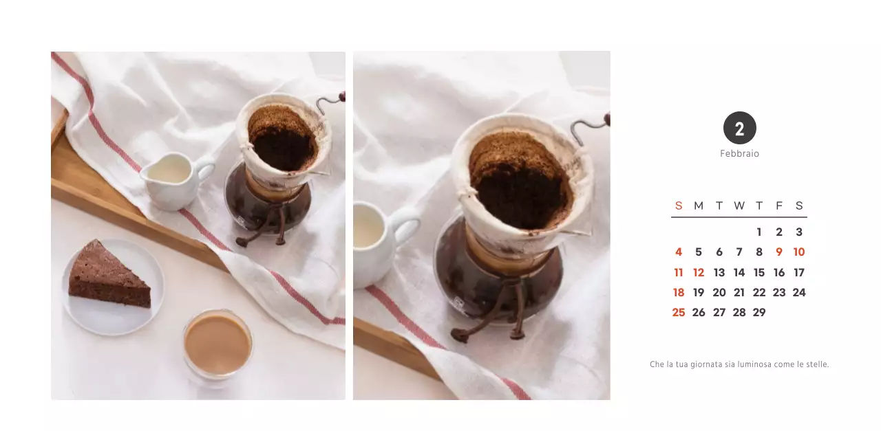 Calendario del caffè semplice e moderno