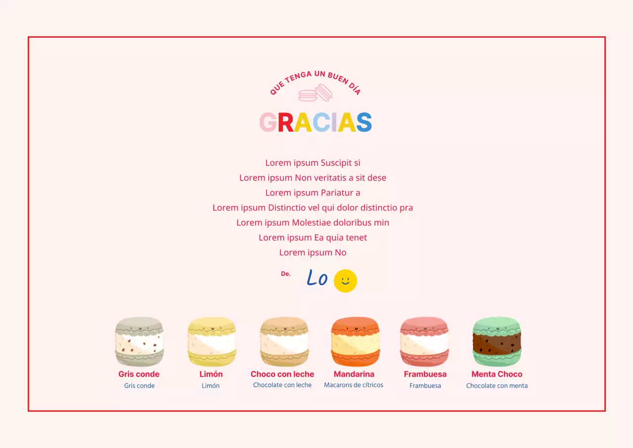 Postre macaron en rosa-rojo