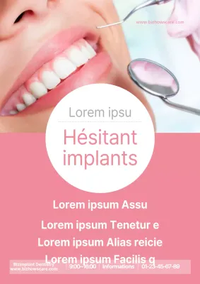 Promotion simple des soins dentaires avec une photo rose de l'examen dentaire