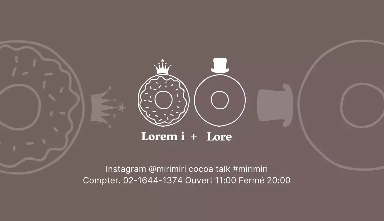 Carte de visite de boulangerie illustrée en brun et blanc