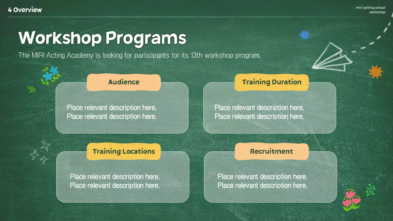 그린 크리에이티브 연기 프로모션 프레젠테이션