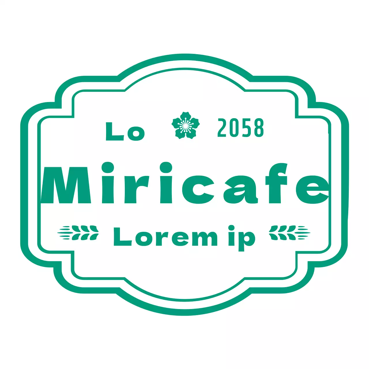 Elegante marco con logotipo estilo cafetería en verde