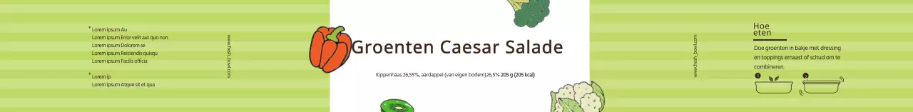 Groen Geïllustreerd Groenschaar Salade Label