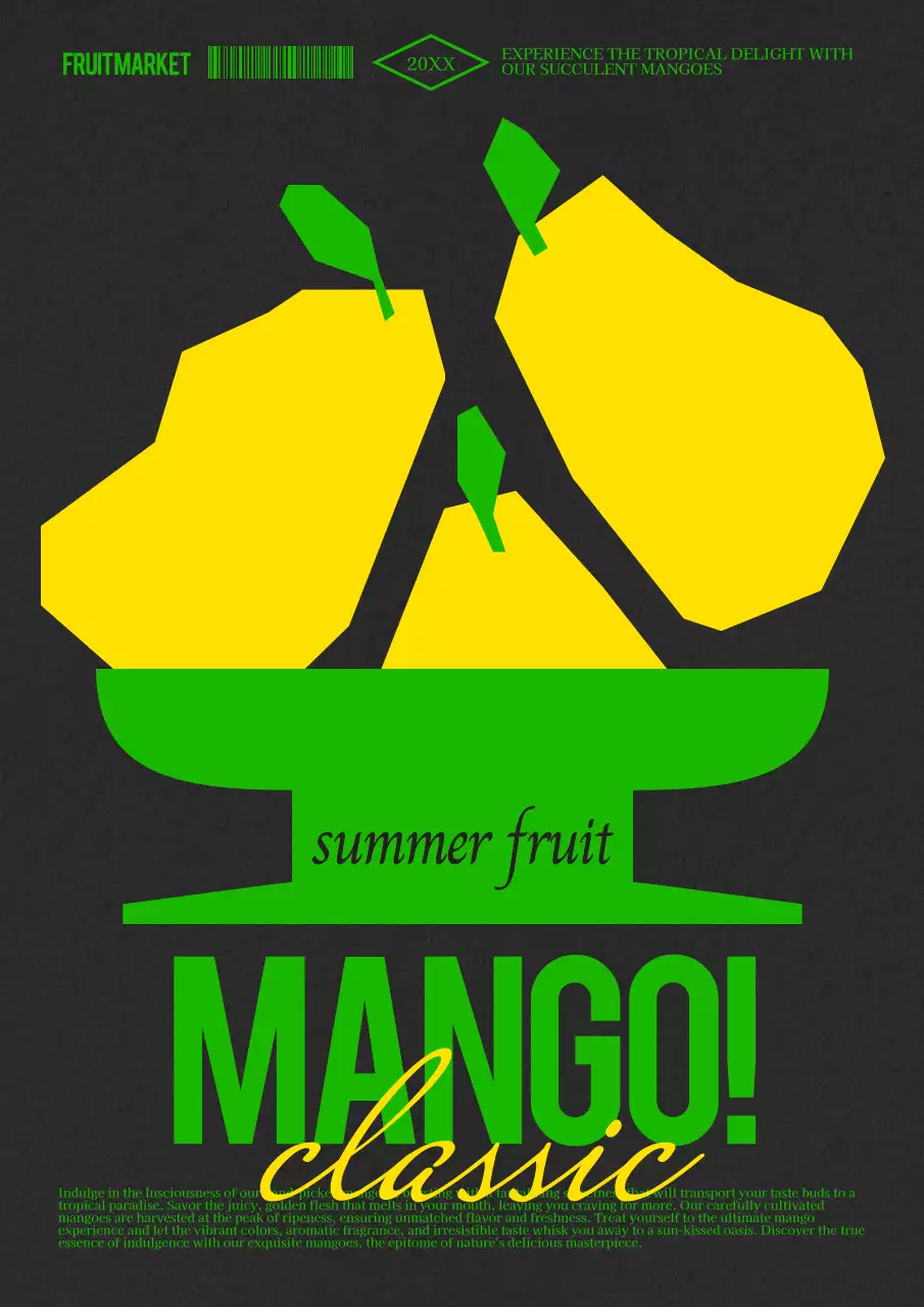 黒 ポップ フルーツ ポスター