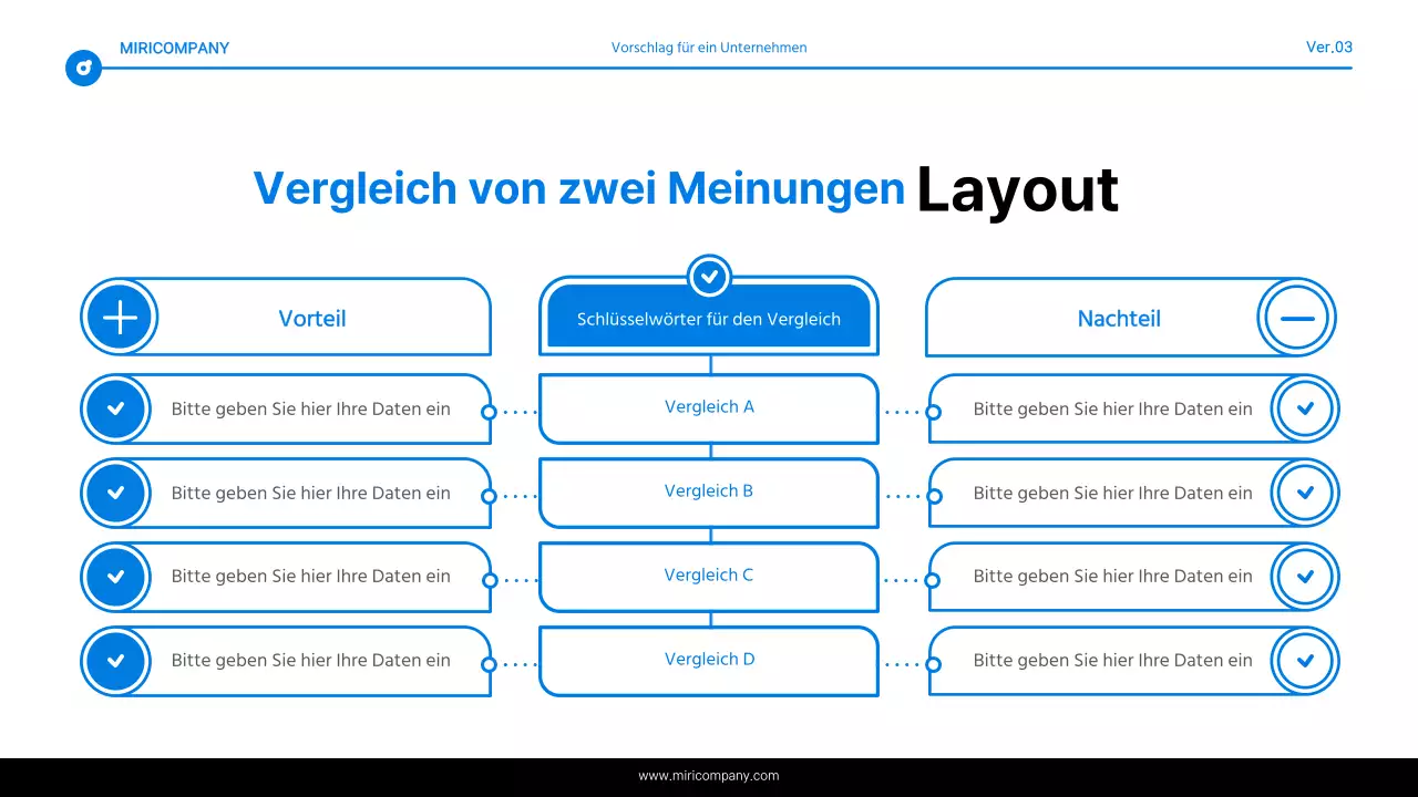 Einfacher Bericht mit blauer und weißer Texthervorhebung