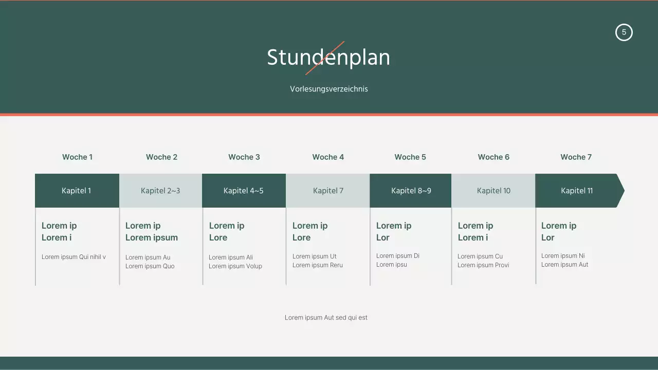 Grün-orangefarbenes Lehrplandesign