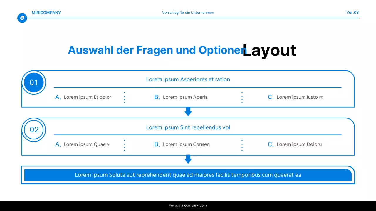 Einfacher Bericht mit blauer und weißer Texthervorhebung