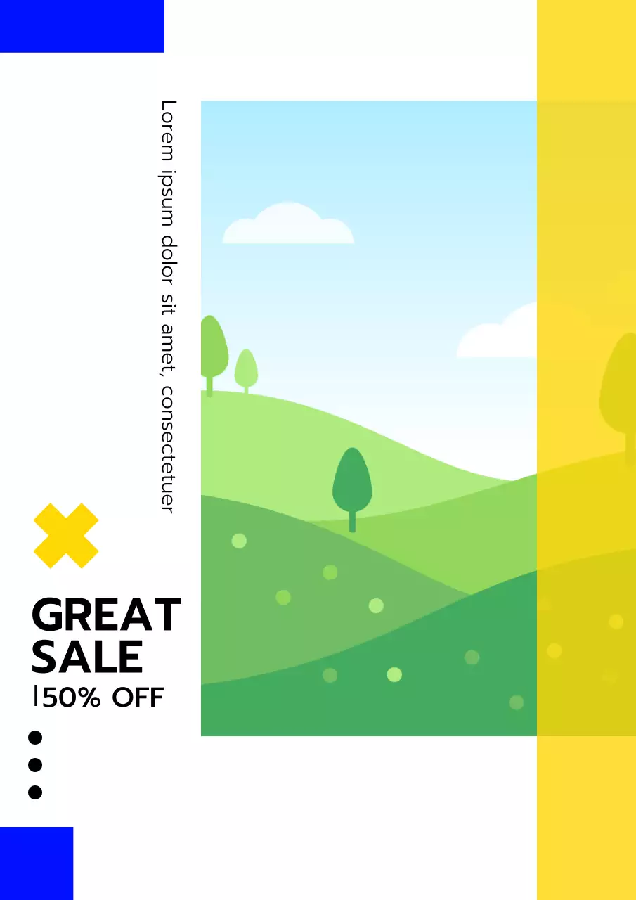 黄色 モダン セール ポスター