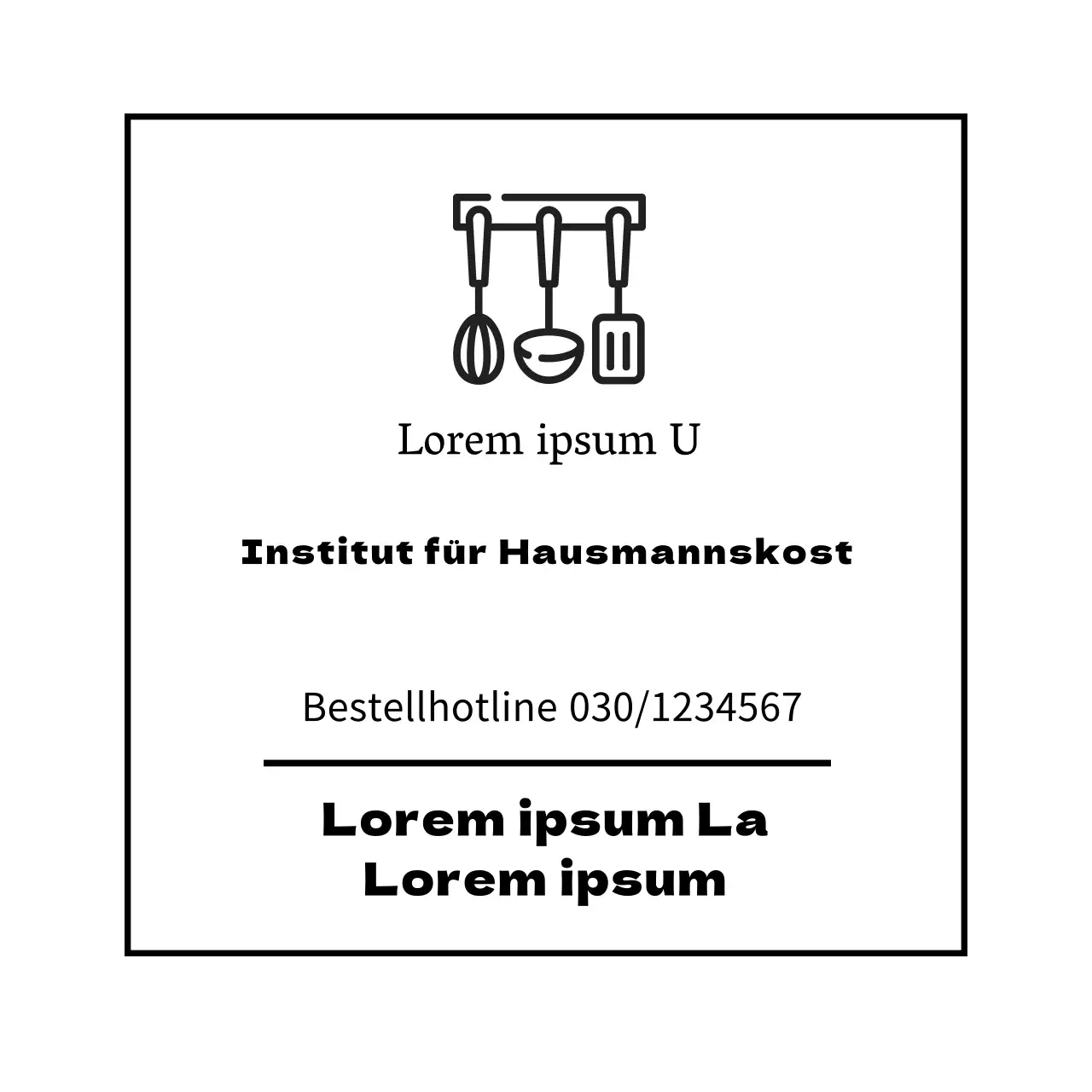 Weiße Illustration einfaches Restaurant Beilage Etikett