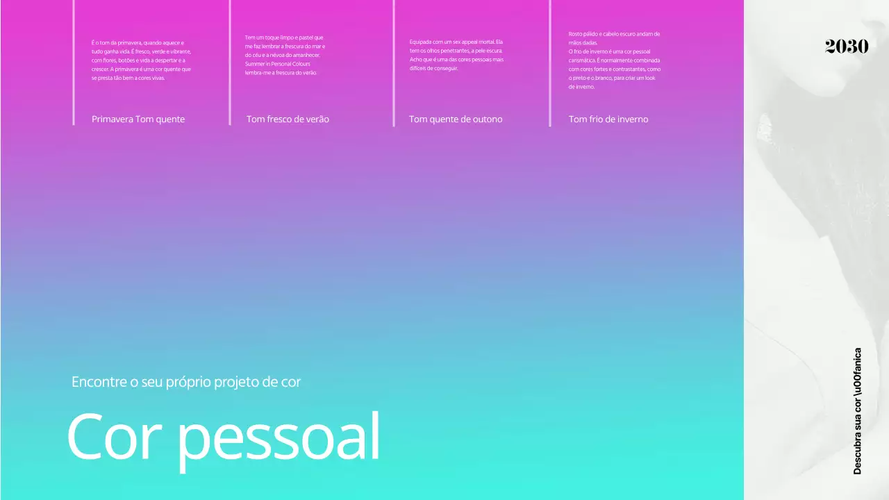 Um arco-íris de cores pessoais para apresentações