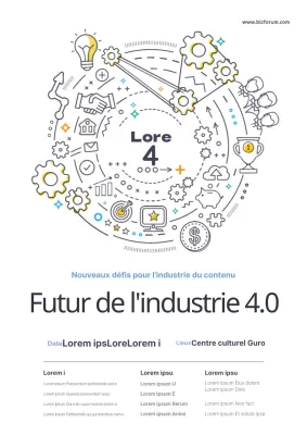 Promouvoir le séminaire sur la politique de l'avenir à l'aide de diverses icônes noires